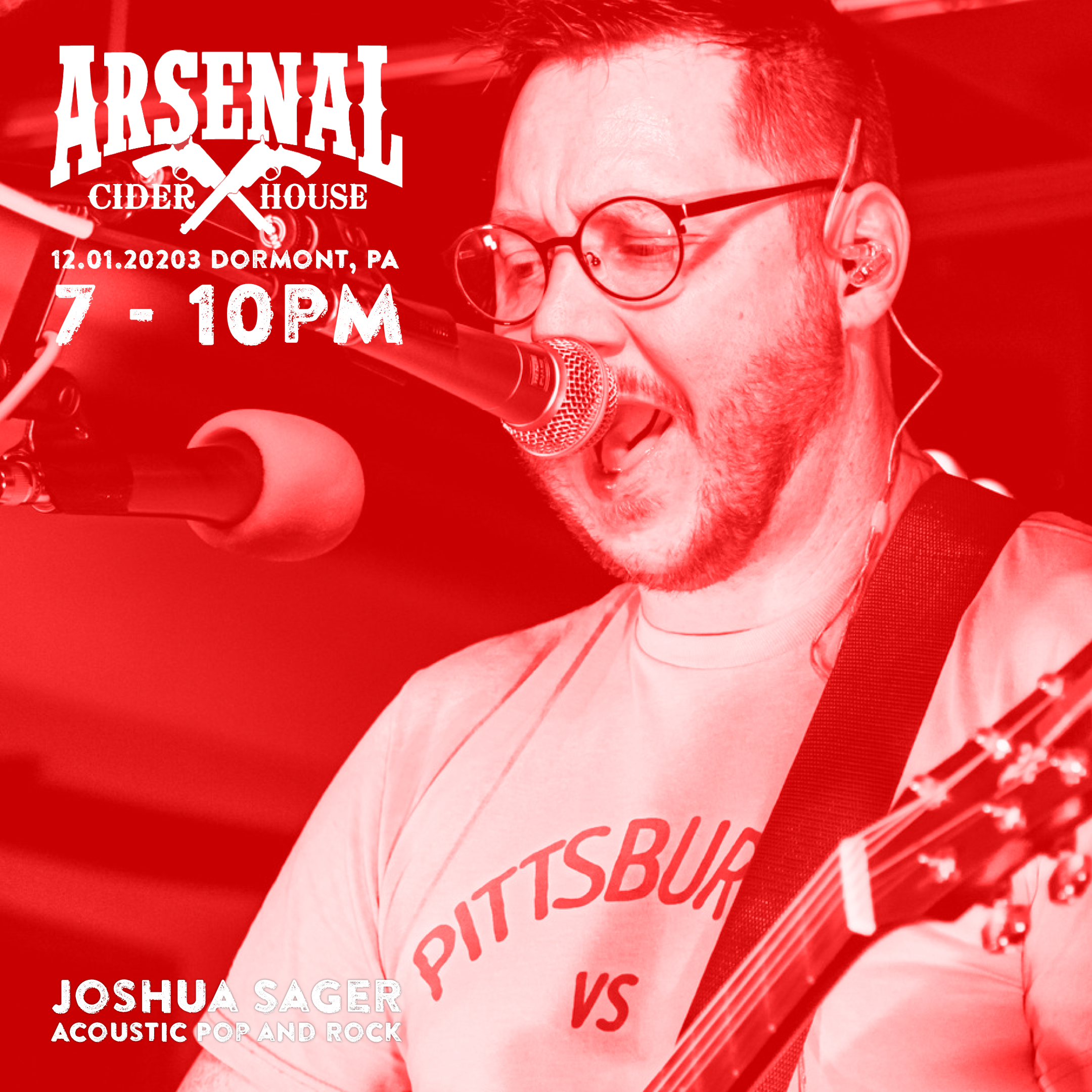 Joshua Sager will be performing at Arsenal Cider in Dormont on December 1st from 7pm - 10pm