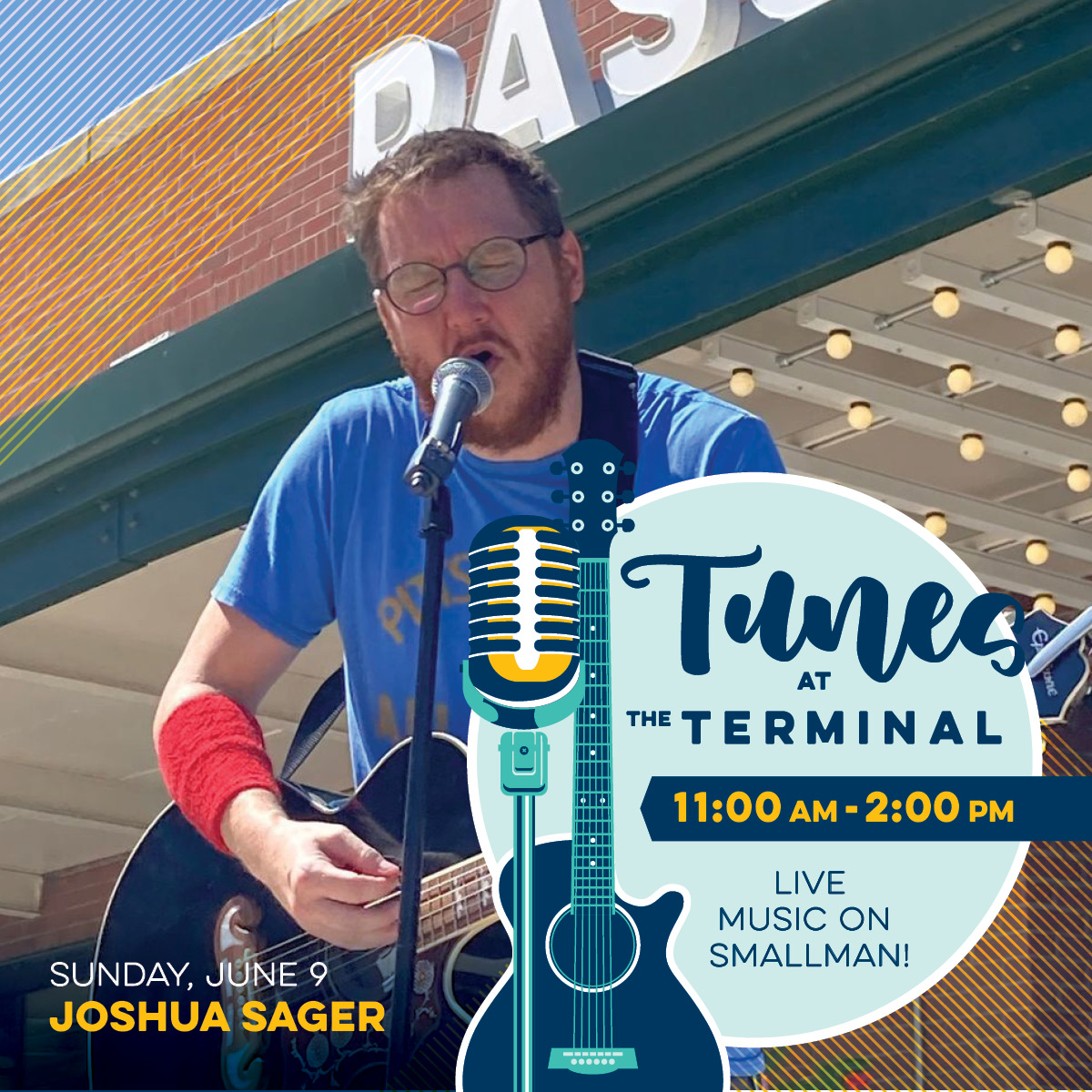 Joshua Sager will be performing at the Terminal in Strip District on June 9th from  11am - 2pm